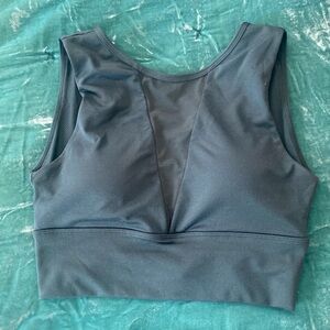 Senita green high neck sports bra
